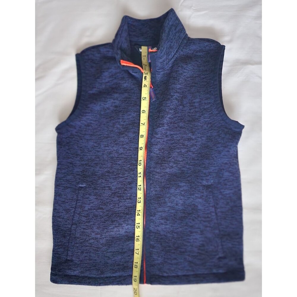 Lands End Kids Boys True Navy Heather Full Zip‎ Front Sweater Fleece Vest Small - Picture 12 of 12